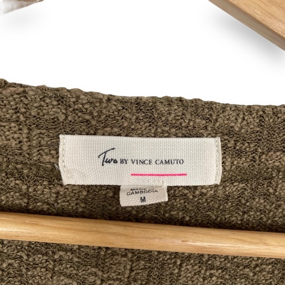 Vince Camuto Knit Button Front Chunky Slouchy Cardigan Sweater Olive Size Medium - Picture 5 of 8